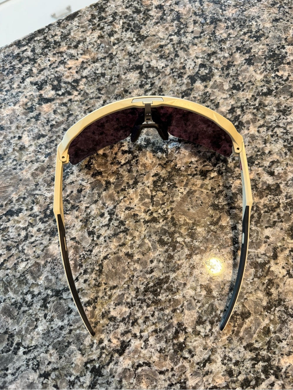 Oakley Yellow Frame Shield Sunglasses with Dark Lenses - Picture 3 of 3